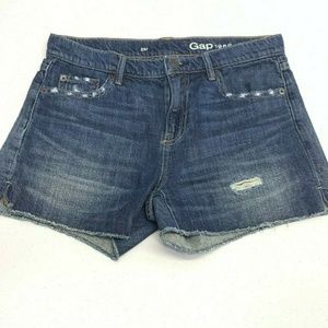 GAP Size 0 25r Distressed Denim Jean Shorts Raw